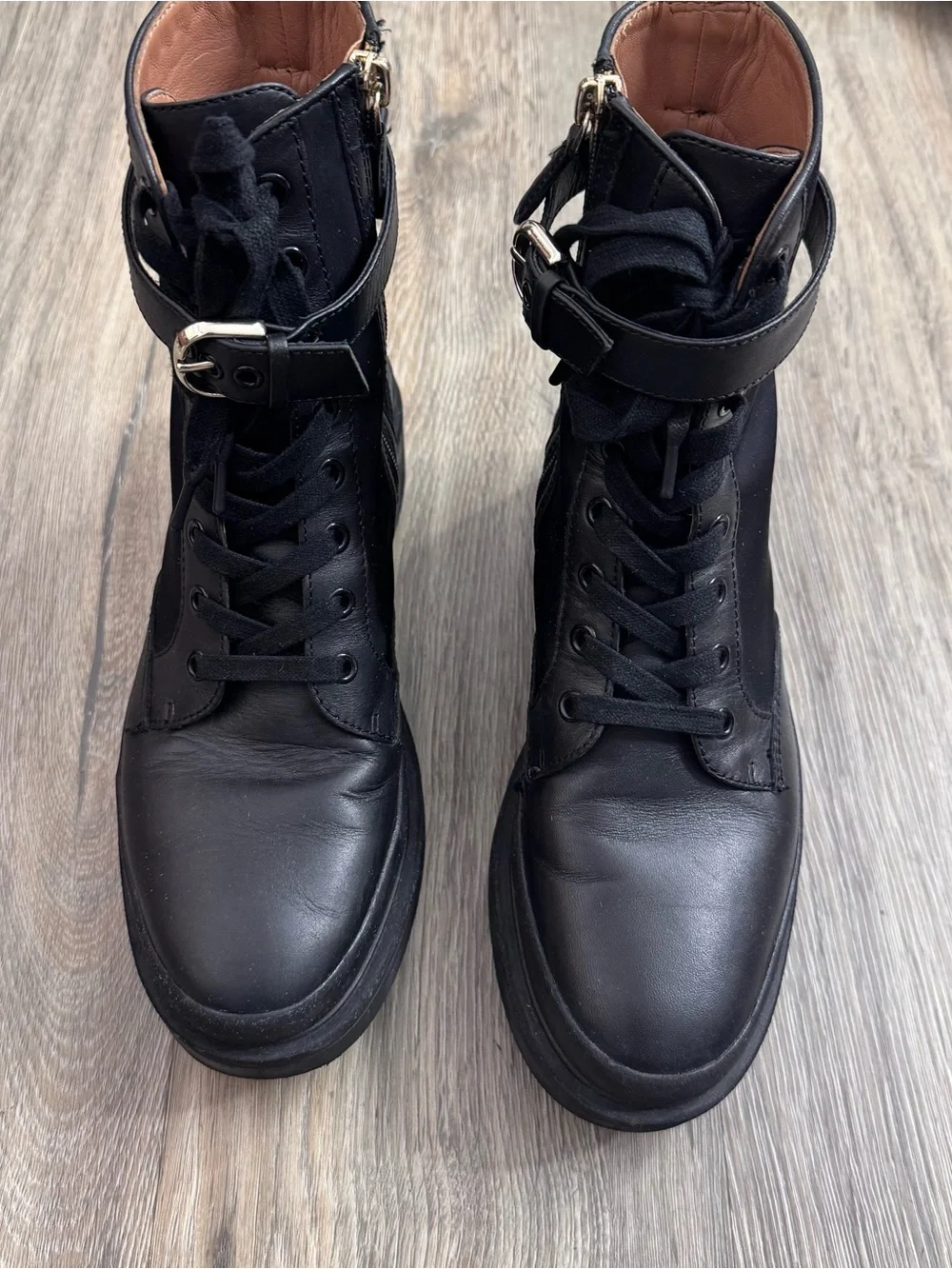 kate spade black and tan leather ankle boot